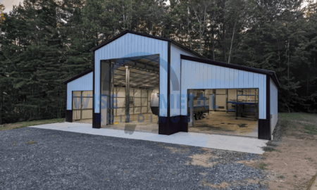 18x40x16 Metal RV Cover With Two Lean-tos
